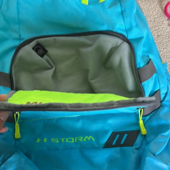 Under Armour Blue and Neon Green Storm Backpack - Picture 2 of 5